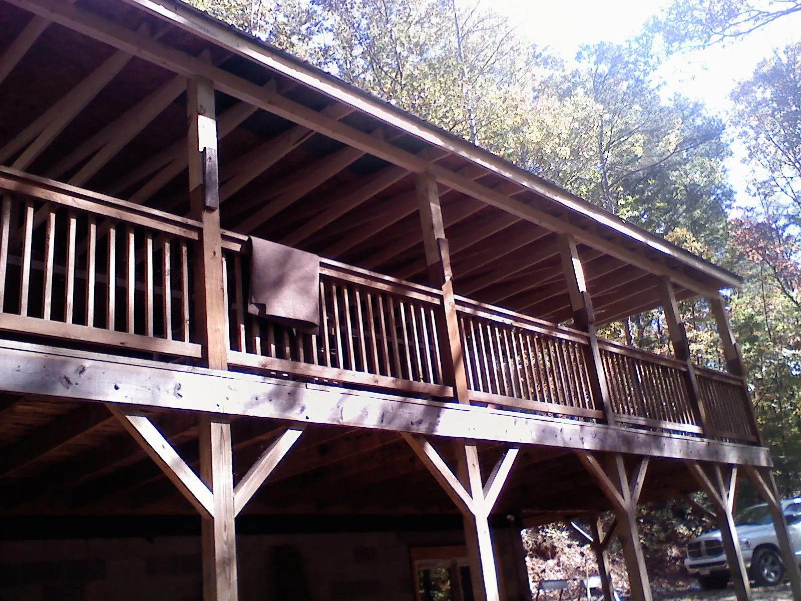 Timber framing under a new elevated porch and deck — Roof Leak Repair in Salisbury Mills by Roofing Brothers
